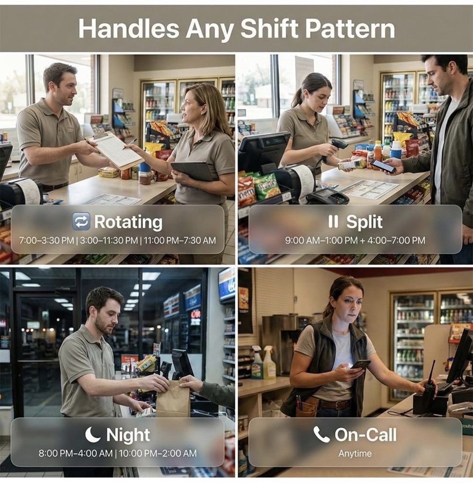 Tymelix App-Based Time Clock, 5s Setup, Auto Break, Lunch & Overtime Rules, Loca