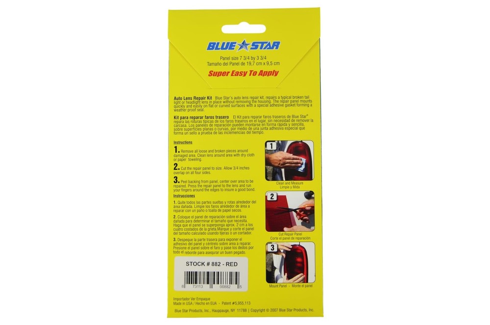 Blue Star Grid Pattern Auto Lens Repair Kit (Red) Red