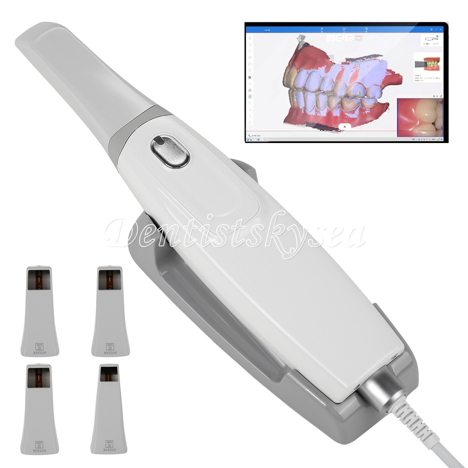 Dental Intra-oral 3D Scanner +4 Tips AI 3D Scanner with Free Software