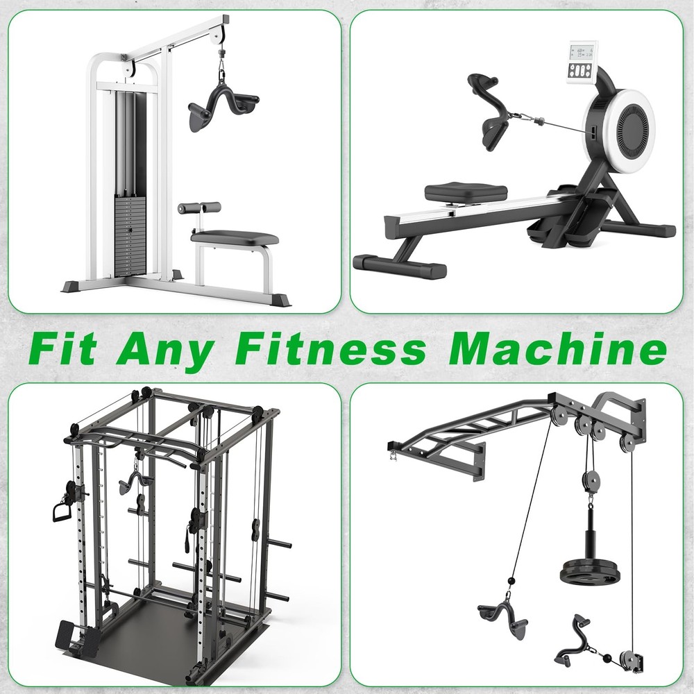 12 LAT Pull Down Bars Cable Machine Attachment, Rowing T-bar V-bar Set, Back ...