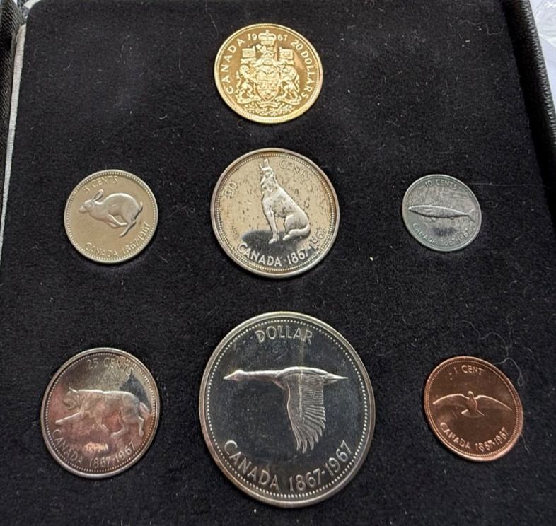 Canada 1967 Proof Set With $20 Gold