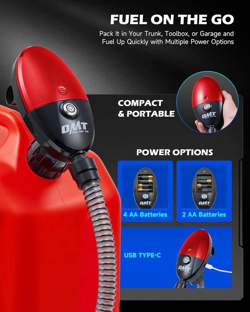 Universal 3.2GPM Fuel Transfer Pump, Lightweight and Automatic Shutoff System