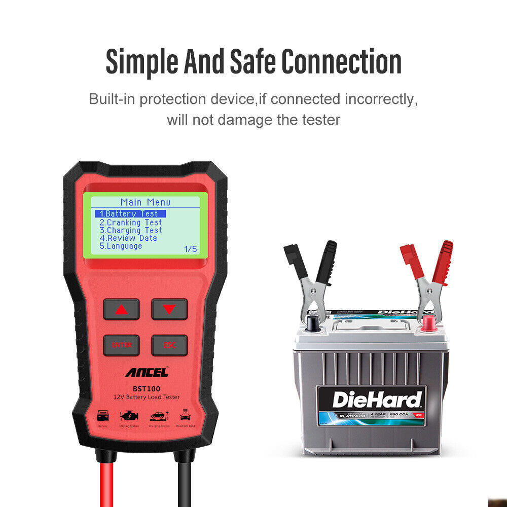 ANCEL BST100 12V Battery Tester Cranking Charging System Load Test Analyzer Tool