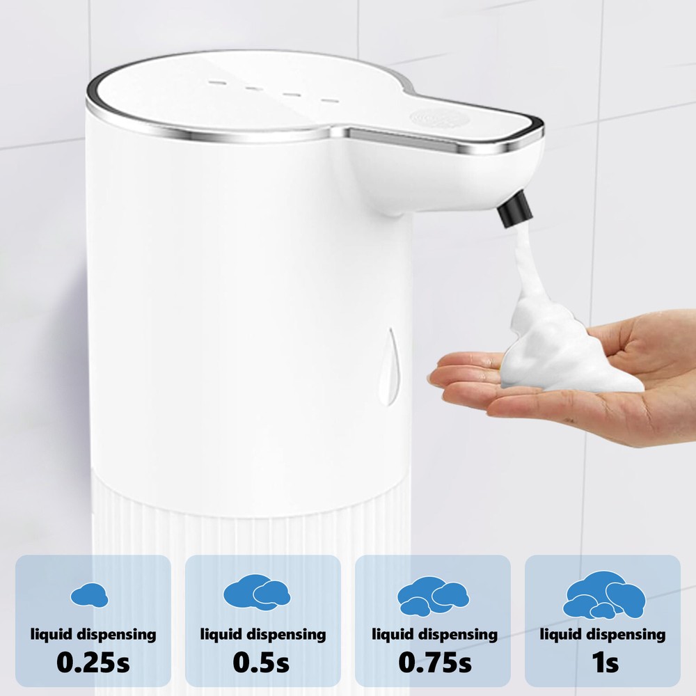 Automatic Foaming Soap Dispenser White Touchless 350ml USB Rechargeable