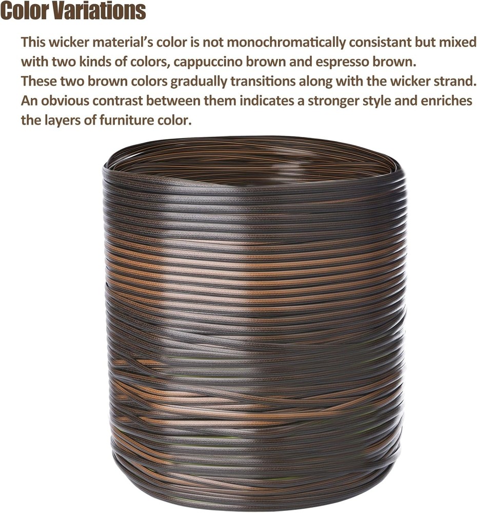 120 Ft Wicker Repair Kit, Plastic Supplies, Gradient Dark Brown