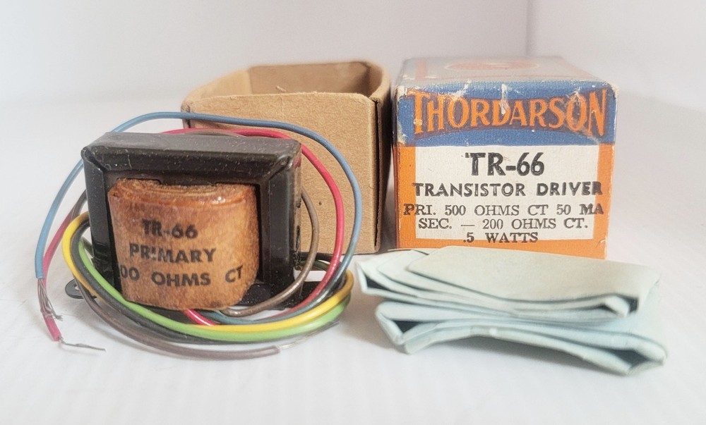 New Old Stock In Original Box Thordarson TR-66 Transistor Output Transformer