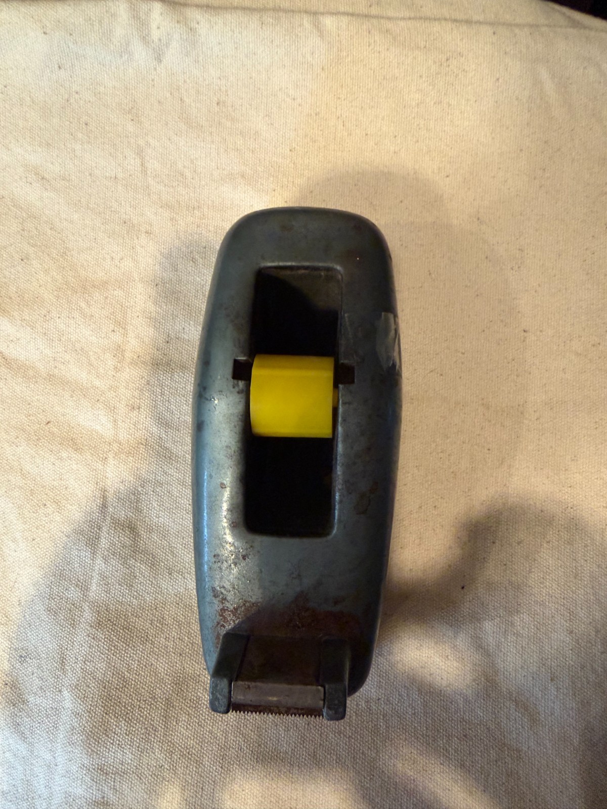 Vintage Scotch Desk Top Tape Dispenser Industrial Weighted Green/Gray Metal USA