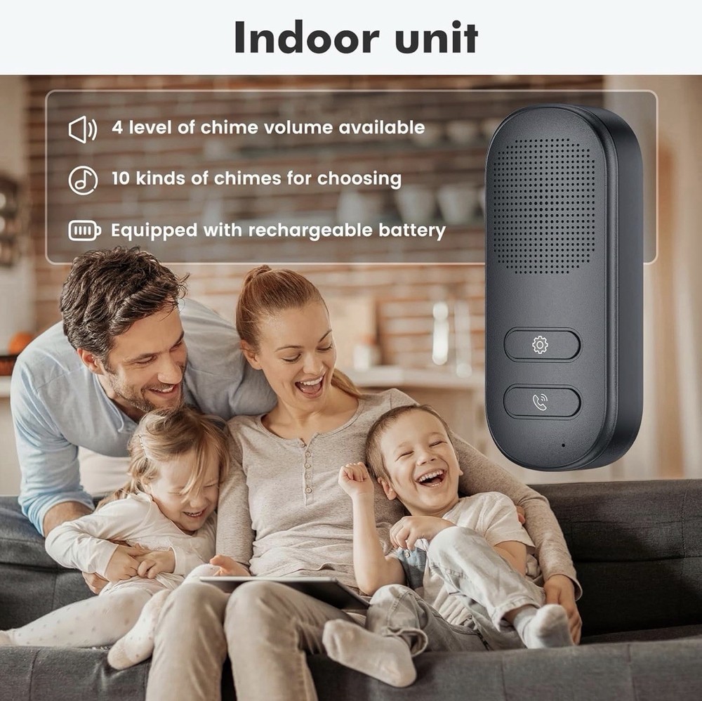 Hands Free Wireless Intercom Doorbell for Home Classroom Two-Way Communicator...