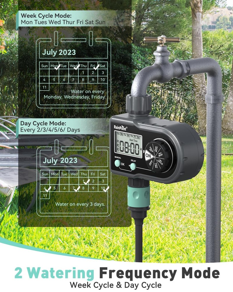 RAINPOINT Sprinkler Timer, Hose Timer with 3 Individual 101P4, Black