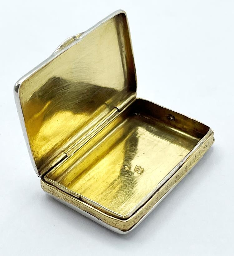 FRENCH SILVER PILL BOX 19th CENTURY GOLD WASH INTERIOR