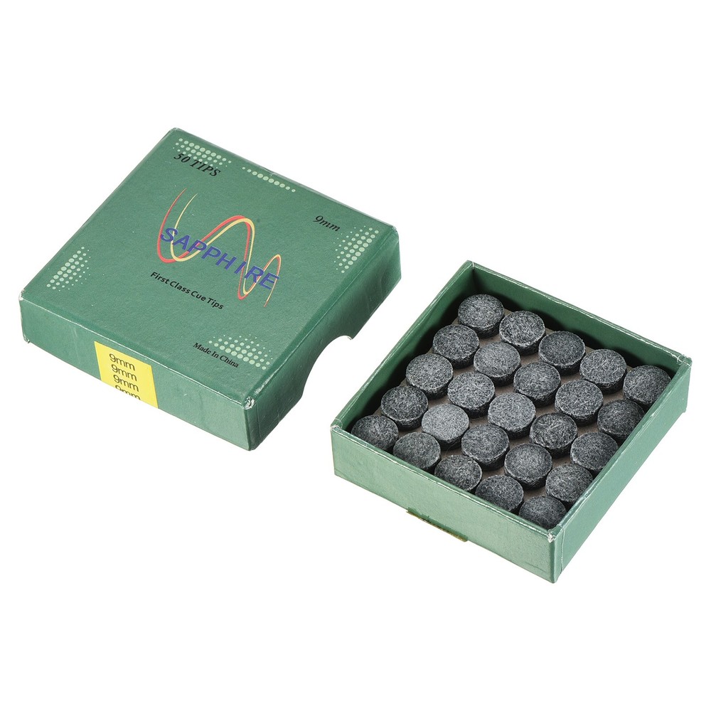 9mm Billiard Slide Stick Tips, 50pcs Replacement Tips, Grey
