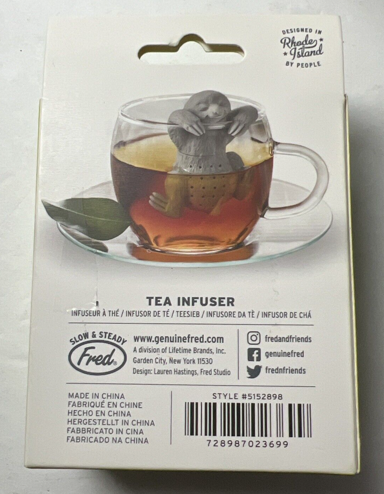 NEW Fred Sloth Slow Brew Tea Infuser Dishwasher & Microwave Safe