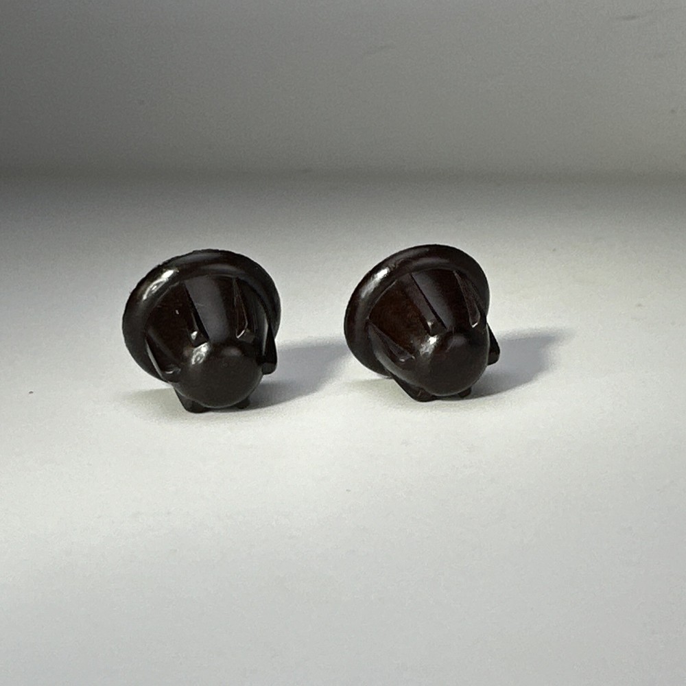Vintage Radio Knobs 2pc 1940s-50s Mid Century Bakelite Classic Knobs D Shaft
