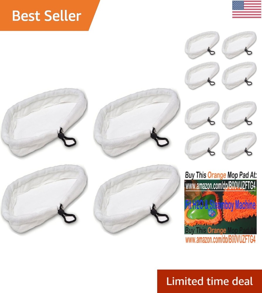 Exact Specifications Microfiber Pads - 4 Replacement Pads for H2O Steamboy Mop