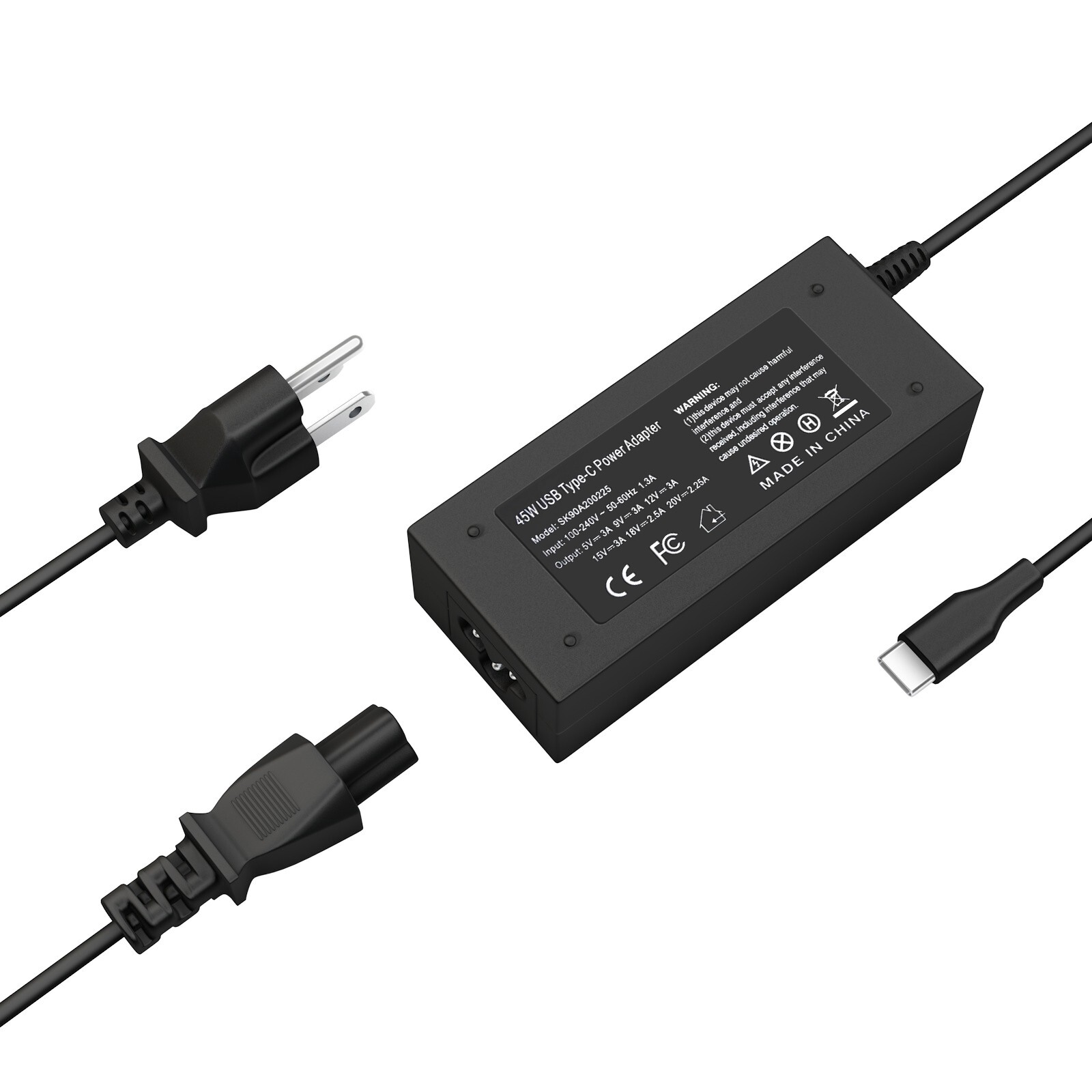Laptop Charger 45W USB Type C (USB-C) Ac Power Cord Supply, for Lenovo ThinkPad