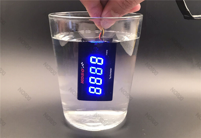 RPM Digital Inductive Tachometer,Waterproof Tiny Digital Hour Tach Meter Red