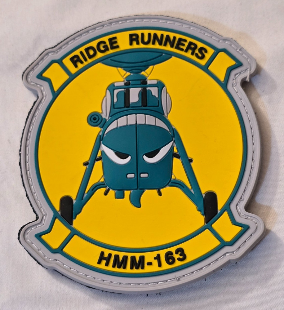 USMC Medium Helicopter Squadron HMM-163 Ridge Runners PVC Self Attaching Patch
