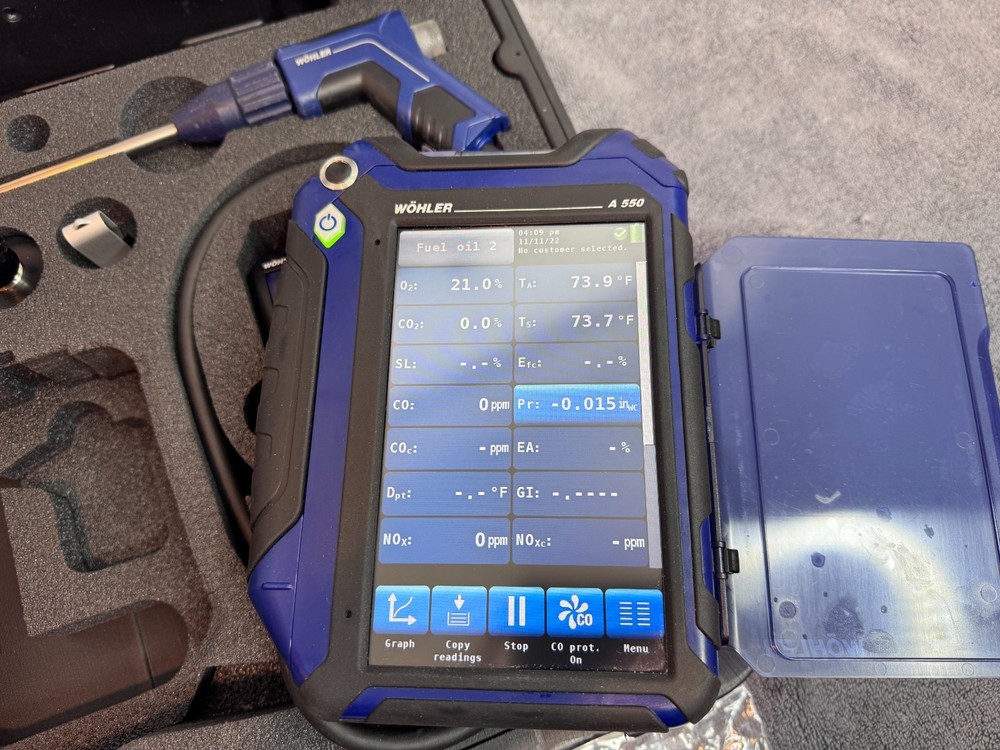 WOHLER A550 Combustion Analyzer Professional Set with NO/NO2 Sensor, US Version