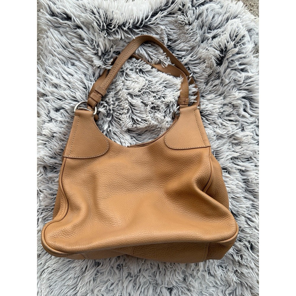 Prada 100% Authentic Light Brown Leather Shoulder Bag EUC