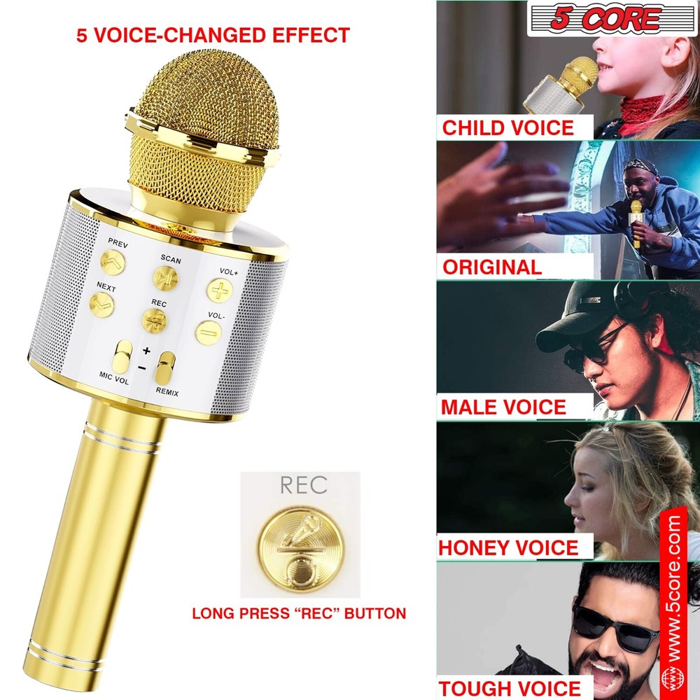 5Core Wireless Karaoke Microphone Bluetooth Mic Portable Handheld Microfonos