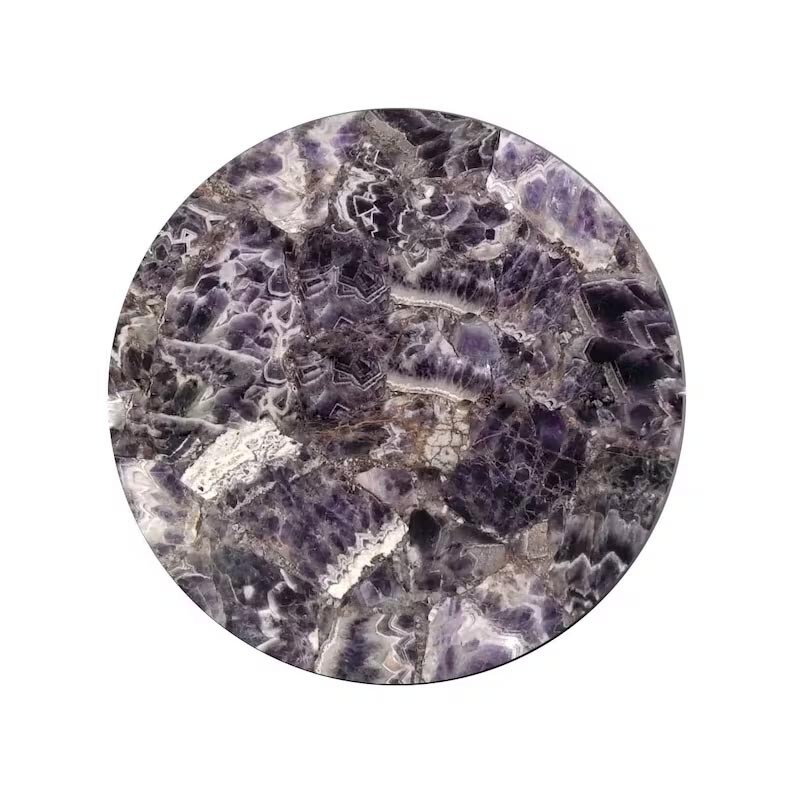 18"x18" Round Amythest Agate Table Top, Agate Side Table, Agate Round Table Gift