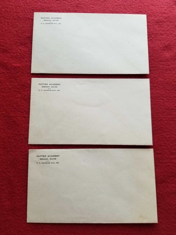 Antique Envelopes Potter Academy Sebago Maine