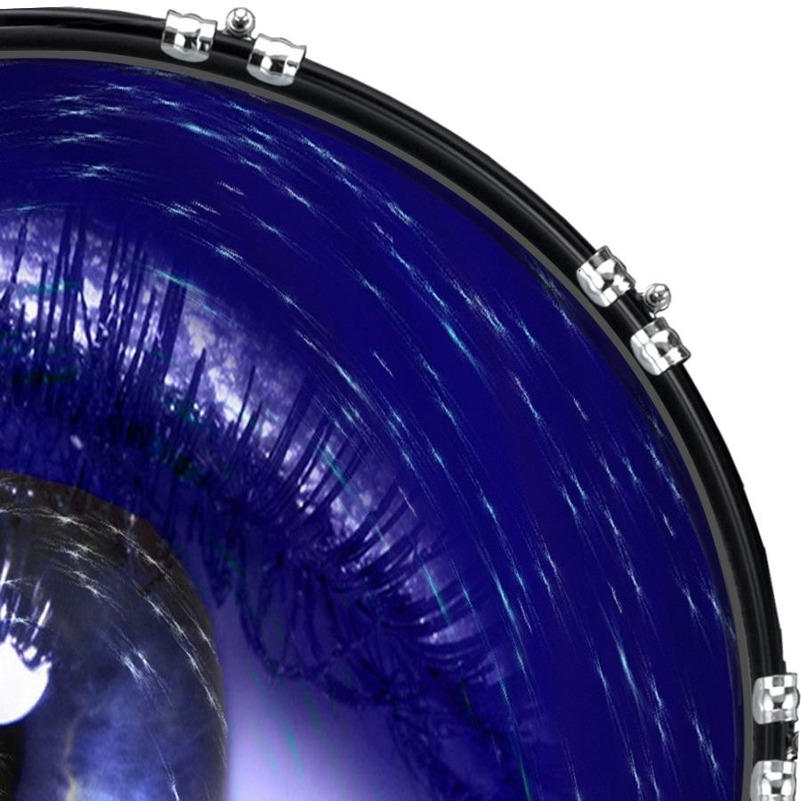 20" Custom Bass Kick Drum Front Head Graphical Eye Blue