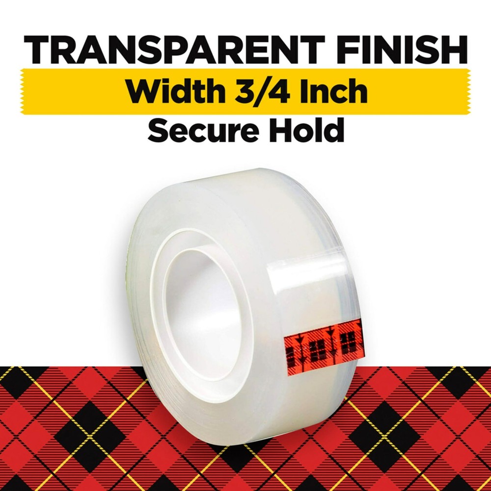 Scotch Transparent Tape, Clear Tape Engineered for 3 Rolls,