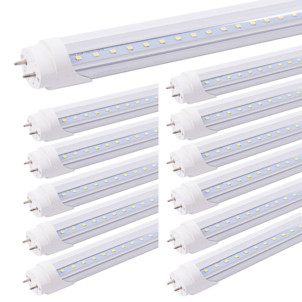 LED Tube G13 4FT 4 Foot T8 Tube Light Bulbs 24W 6000K Clear or Milky Lens