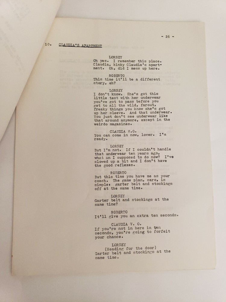 FOREPLAY / Jack Richardson 1975 Screenplay, man buys a doll, segment "Vortex"