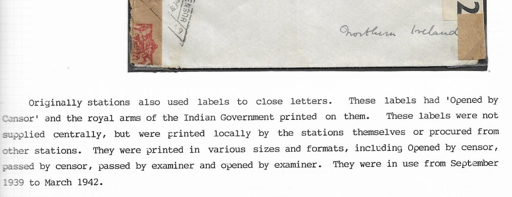 India 1940's Censored Covers (2) Local Censor Labels