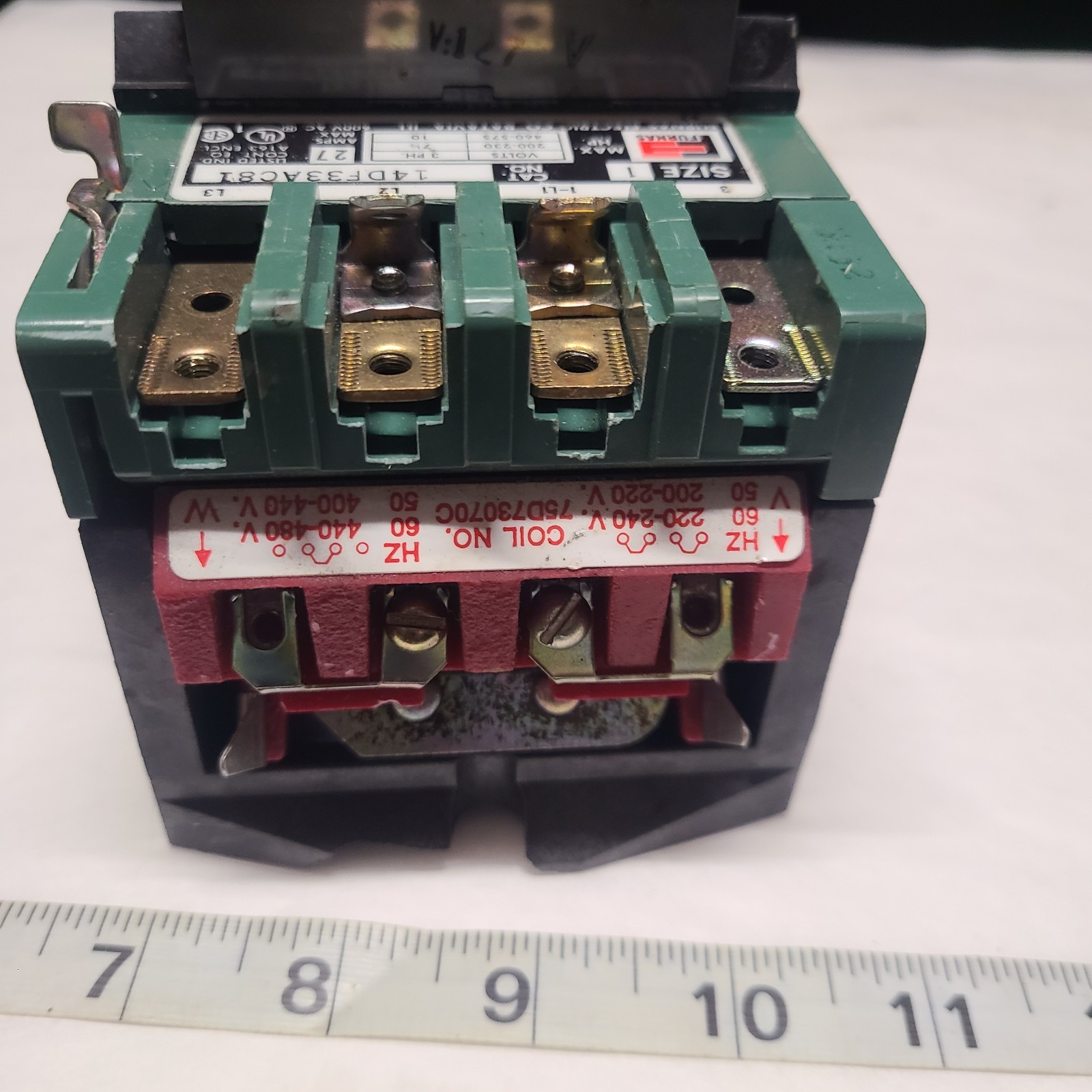 Furnas 14DF33AC81 Motor Starter Size 1, 27A Max, 200-575V rated 3 PH, 7.5-10 H.P