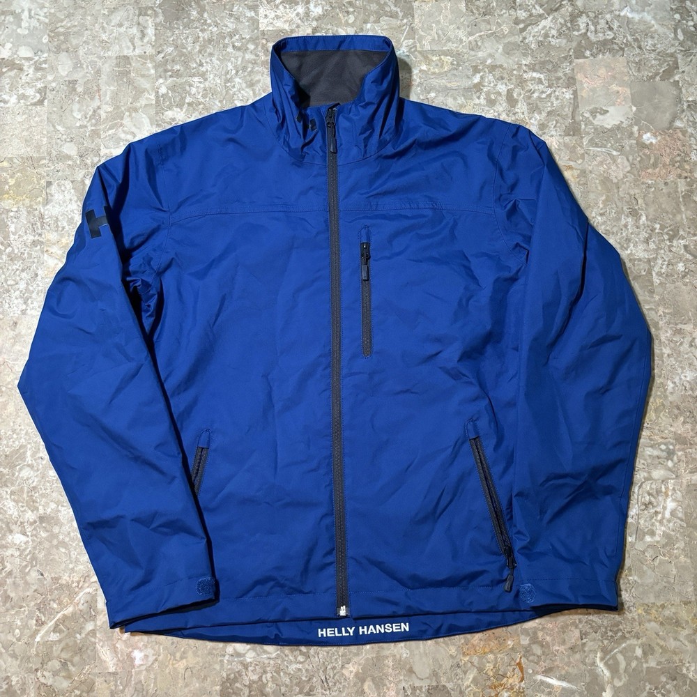 Helly Hansen Jacket Mens Medium Blue Crew Midlayer Soft Shell Fleece Sailing