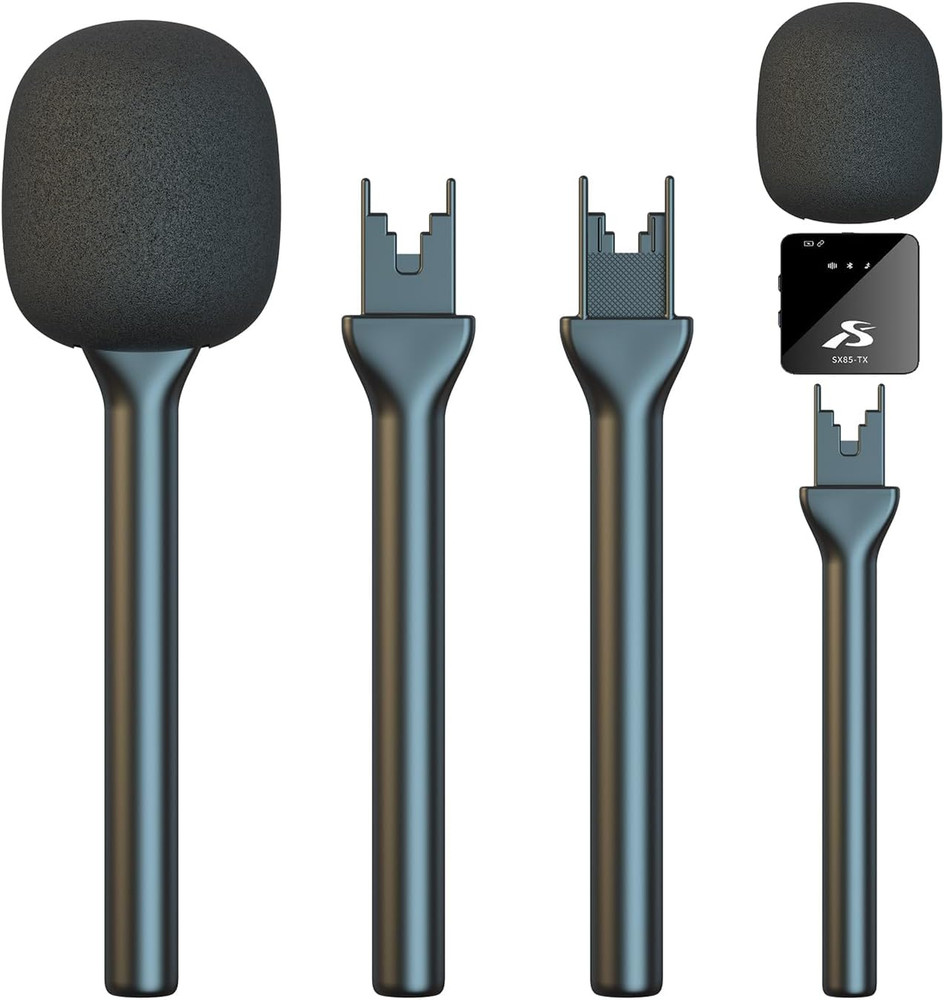 Mic Handle for DJI RODE Microphone Handheld Stand for Wireless GO, Interview Mic