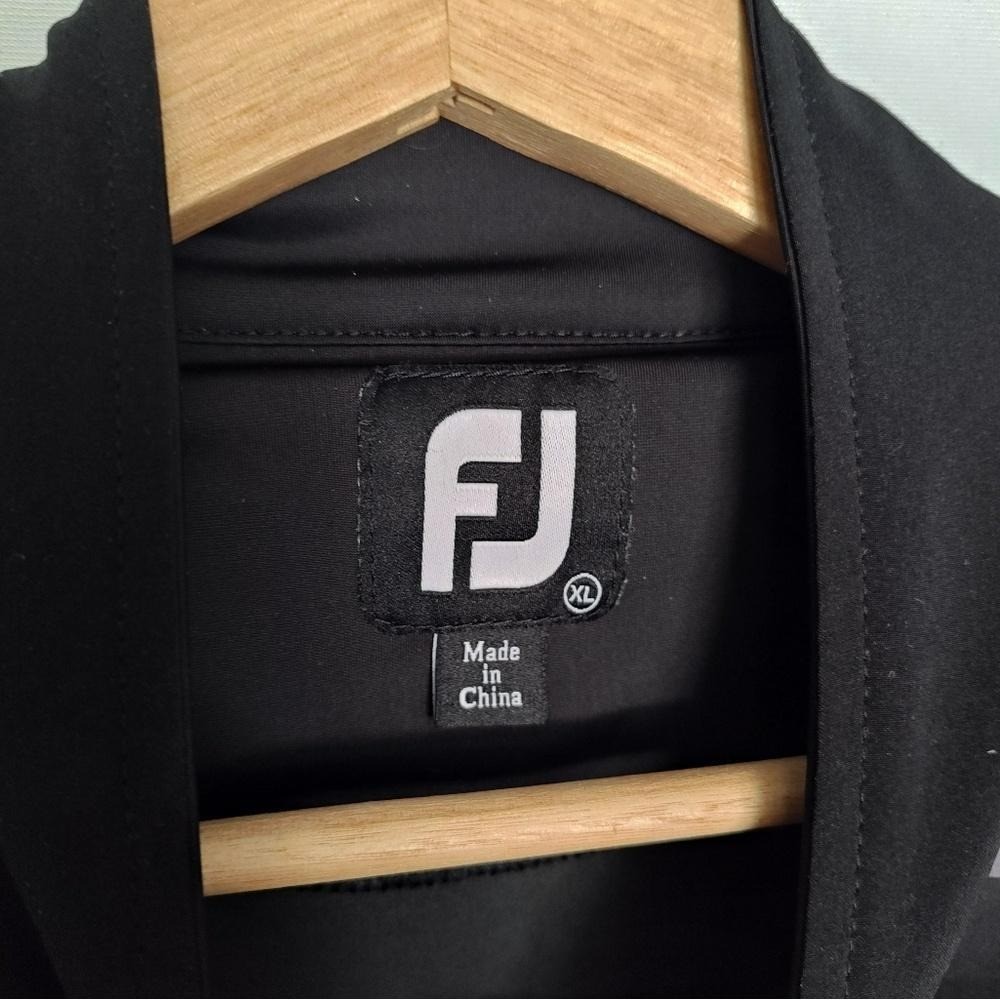 Footjoy Wind Tech Pullover Black Gray XL MidLayer Stretch 1/4 Zip Golf 24770