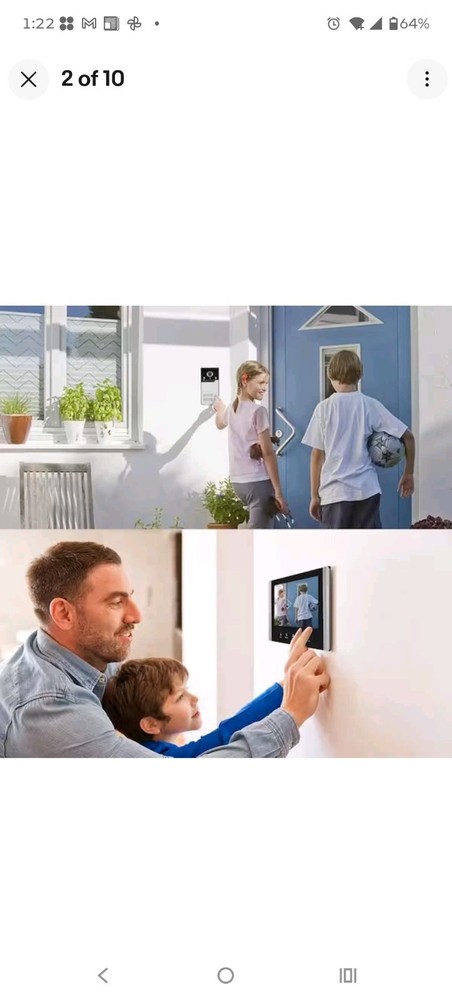 WIred Doorbell Camera with Night Vision, W/2 7in. Video Intercom System