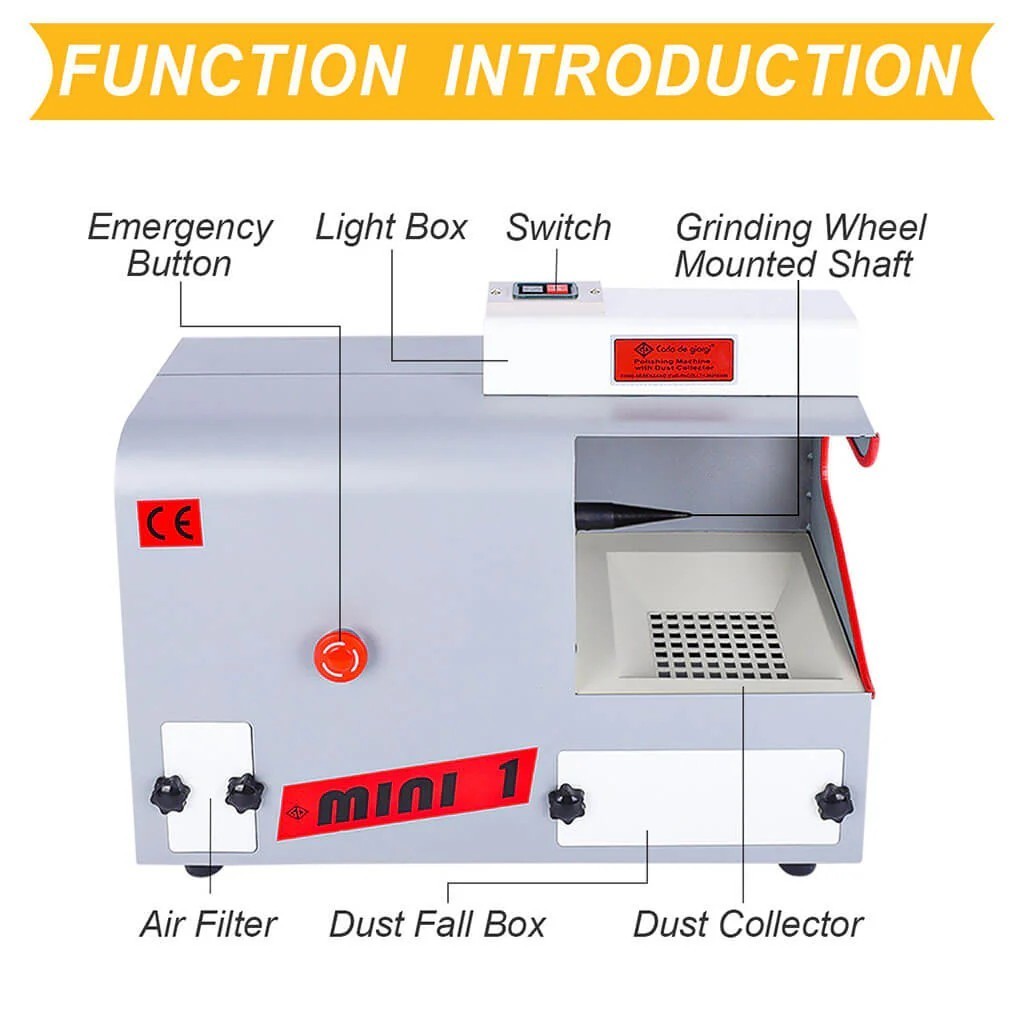 TOOLTOS DM-2 Jewelry Polishing Machine with Dust Collector | 2800RPM, 1/2HP Moto