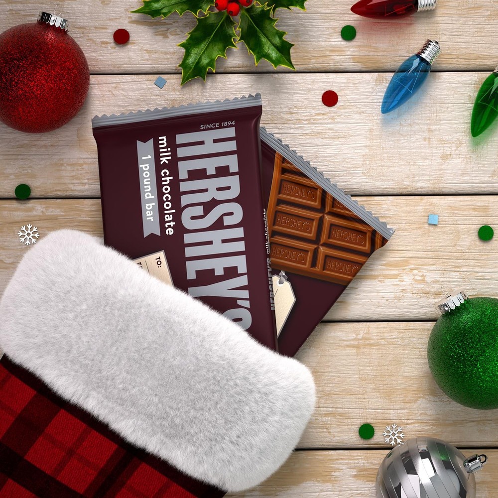 HERSHEY'S Milk Chocolate Candy Gift Bar, 1 lb