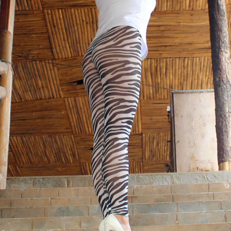 Women Stripe Mesh Leggings Sheer Fitness Skinny Pants Stretchy Outdoor Sexy