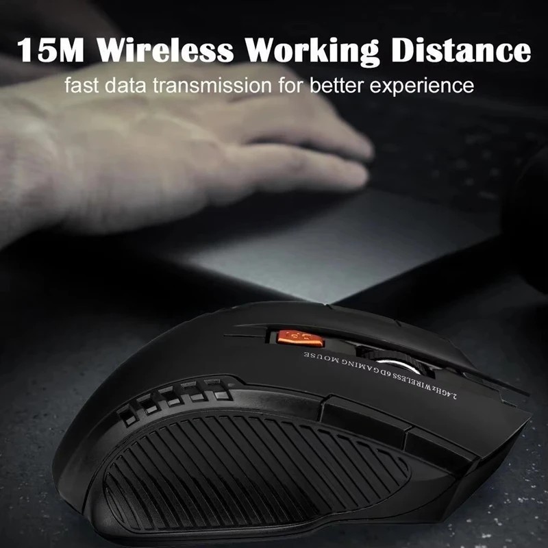 2.4GHz Wireless Gaming Mouse USB Optical DPI Adjustable 6 Button PC Laptop
