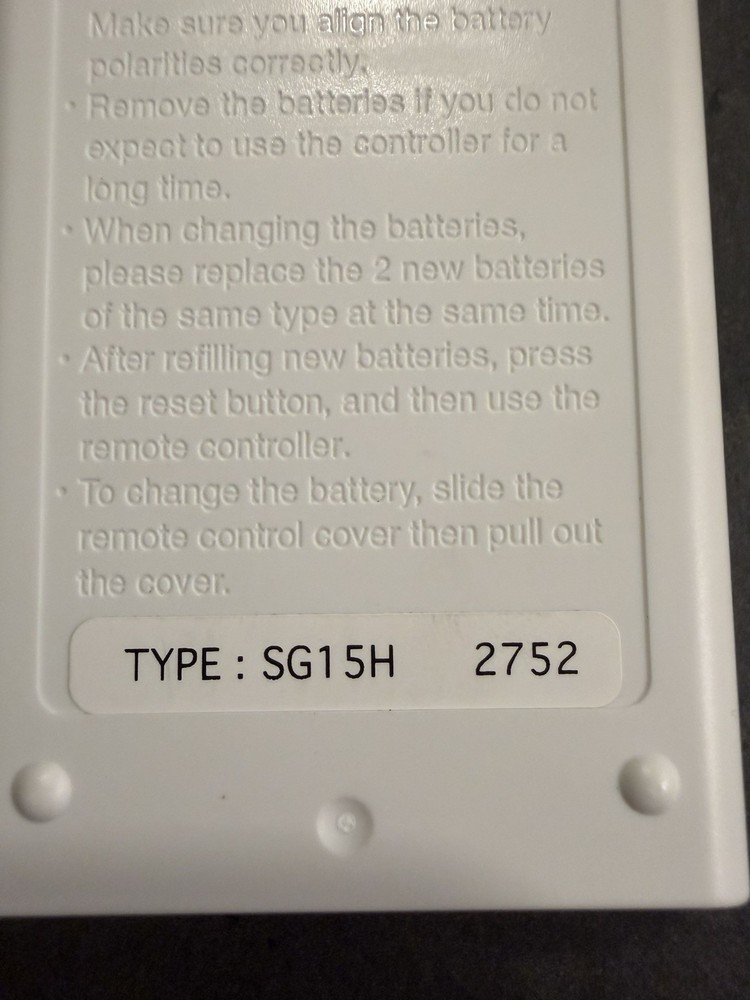 Mitsubishi T2WEDW426 Genuine Wireless Remote Controller (SG15H)