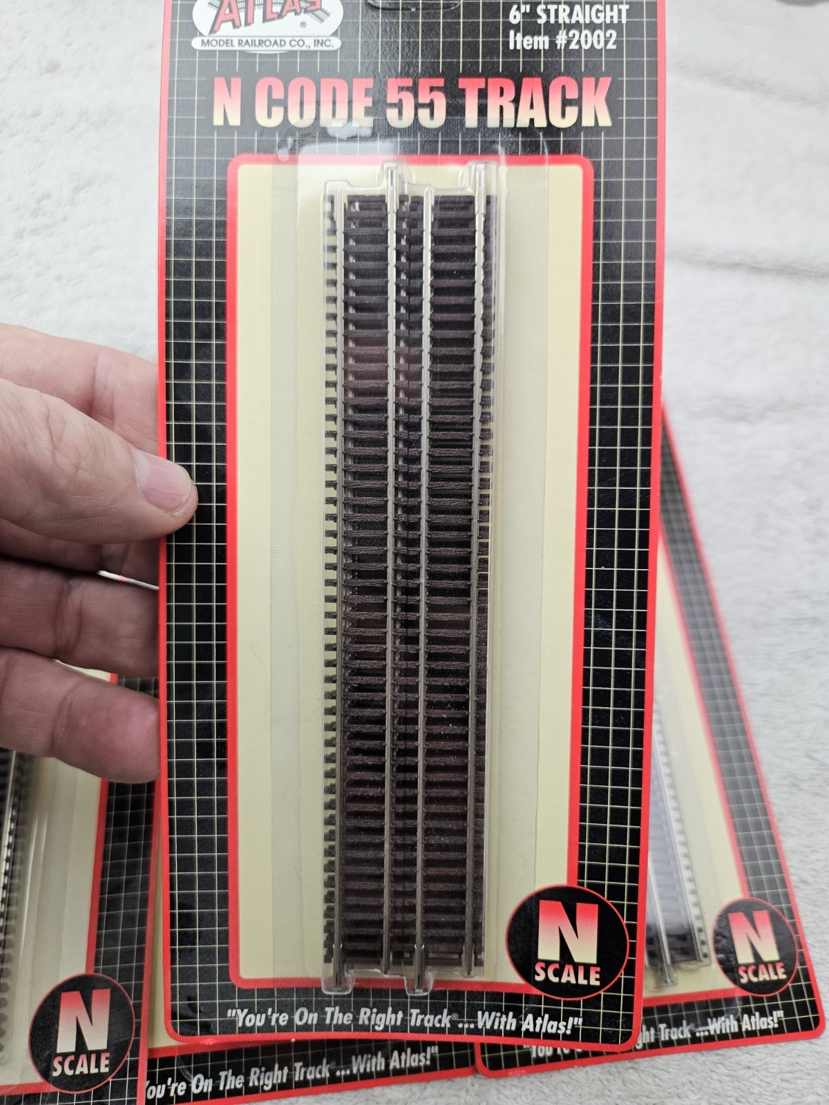 ATLAS N CODE 55 TRACK 6" INCH STRAIGHT #2002 LOT OF 5 N SCALE NOS