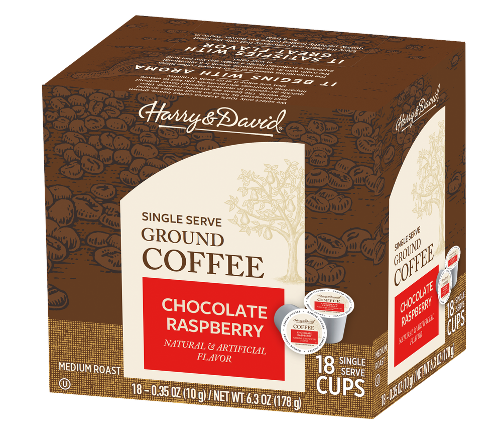 Harry & David Coffee Combo, Maple Walnut,Chocolate Raspberry 2/18 ct boxes