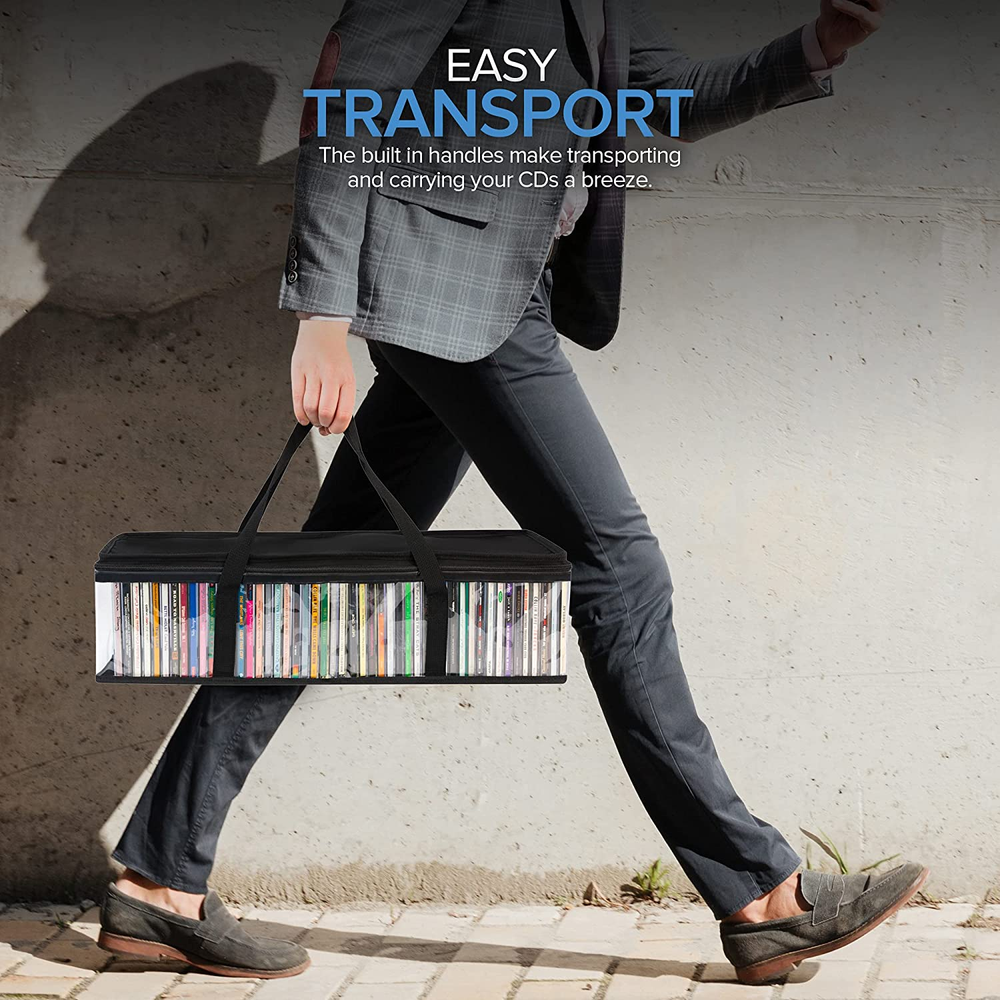 2 CD Storage Rack Box Holder Disk Case Media Display Space Store Organizer Black