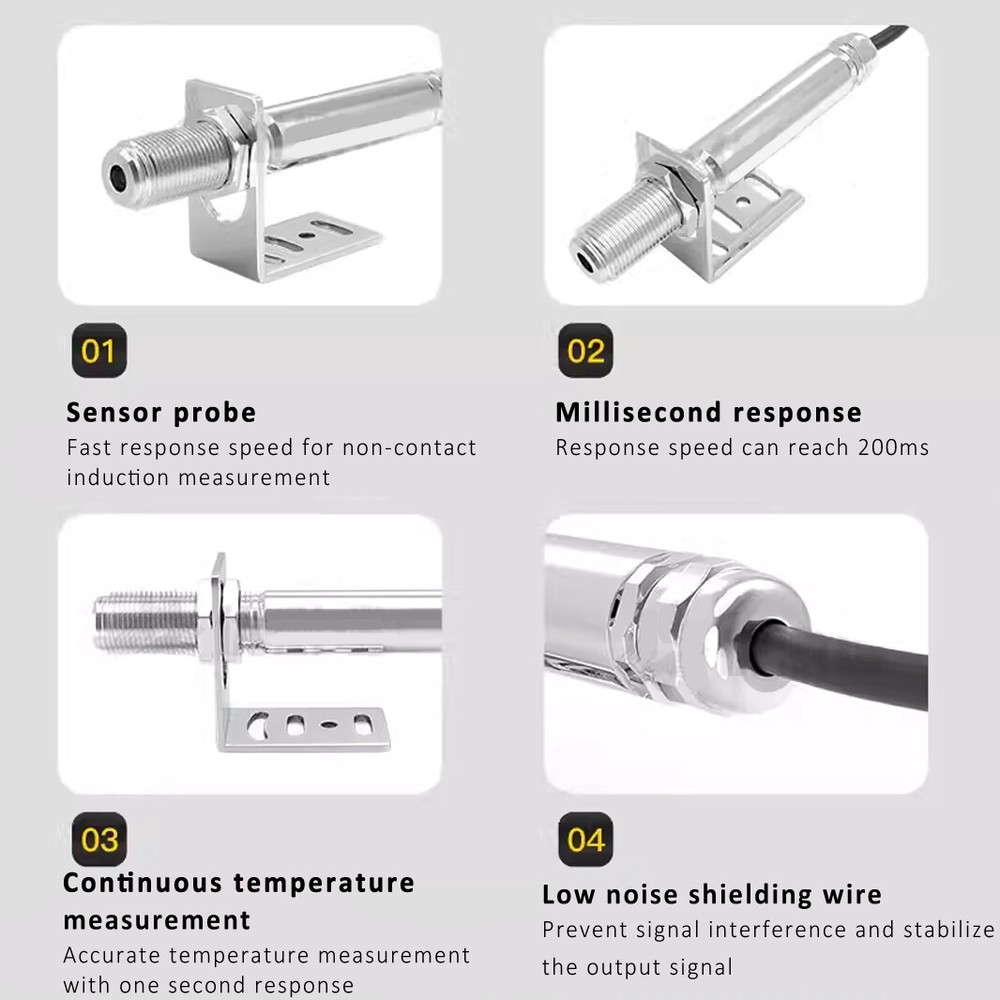 Infrared Thermometer Sensor RS232 Non-contact Temperature Tool With Controller