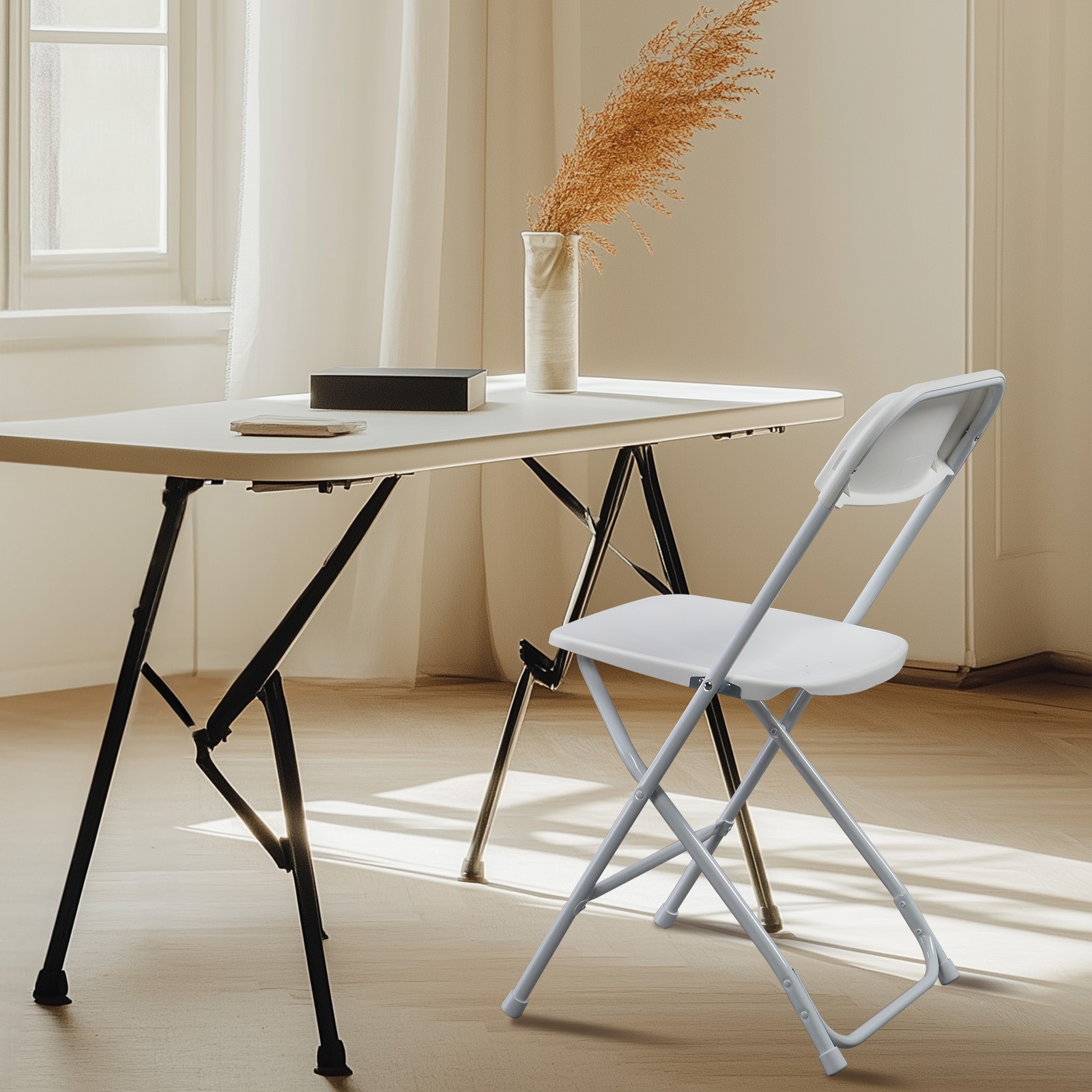 Garden 8Pack Plastic Folding Chairs Stackable Wedding Party Camping Dining Seats