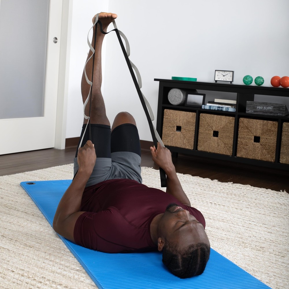 OPTP Stretch Out Strap Pro with Stretching Exercise Book, 11 Loop Stretching ...