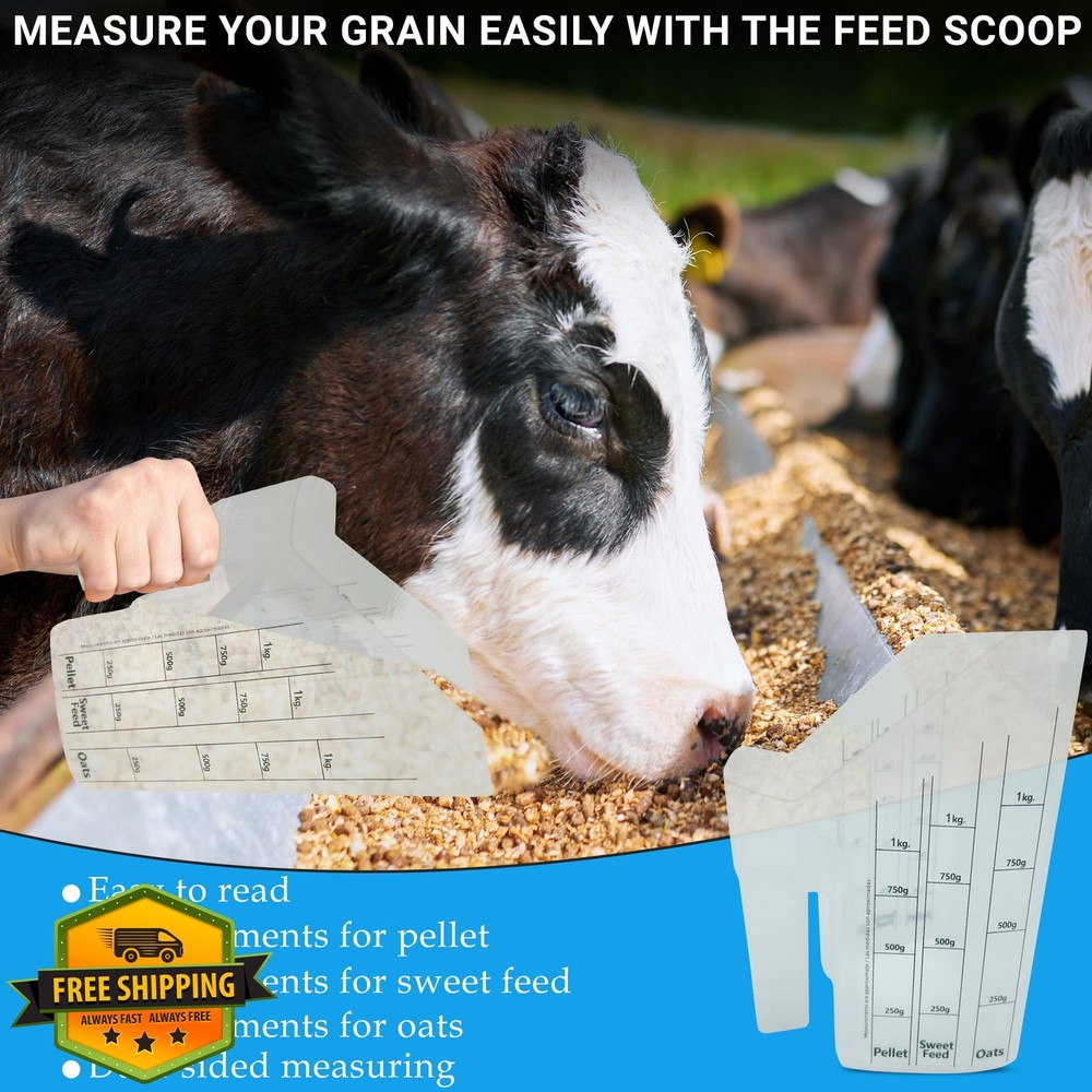 Clear Plastic Feed Scoop Horse Goat Cattle Stable Large