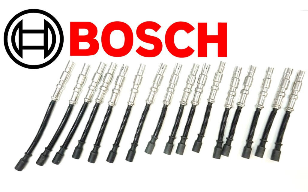 Spark Plug Wire Set BOSCH 09850, 1131500019 NEW OEM MB for Mercedes-Benz 16 pcs
