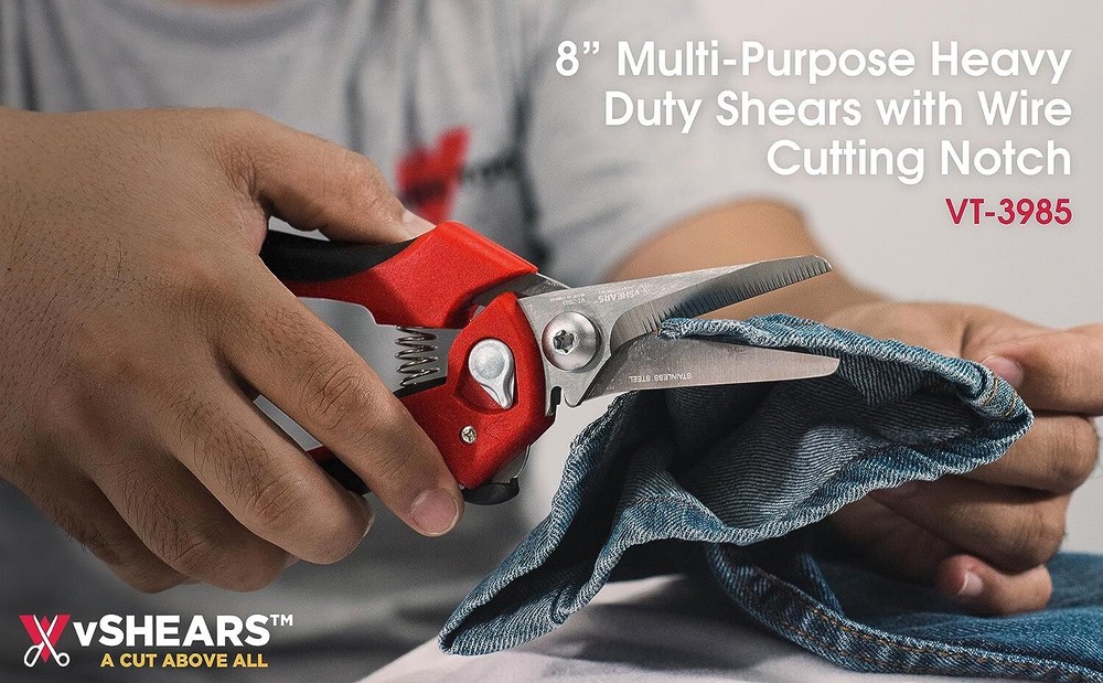 VT-3985 - vSHEARS 8" Multi-Purpose Shears w/ Wire Cutting Notch by Vampire Tools